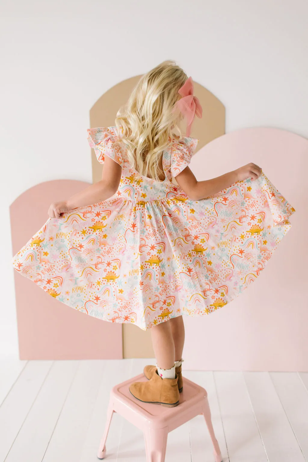 Olivia Twirl Dress in Dreamy Dino